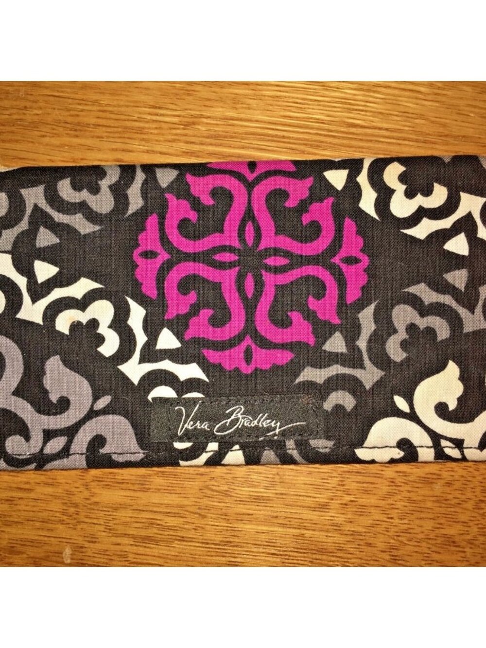 Vera Bradley Canterberry Magenta Checkbook Cover Retired NWOT